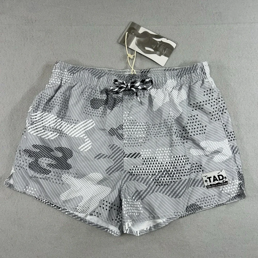 NWT Taddlee Men's Gray Camo Board Shorts Swim- Men's Swim Sz Xs